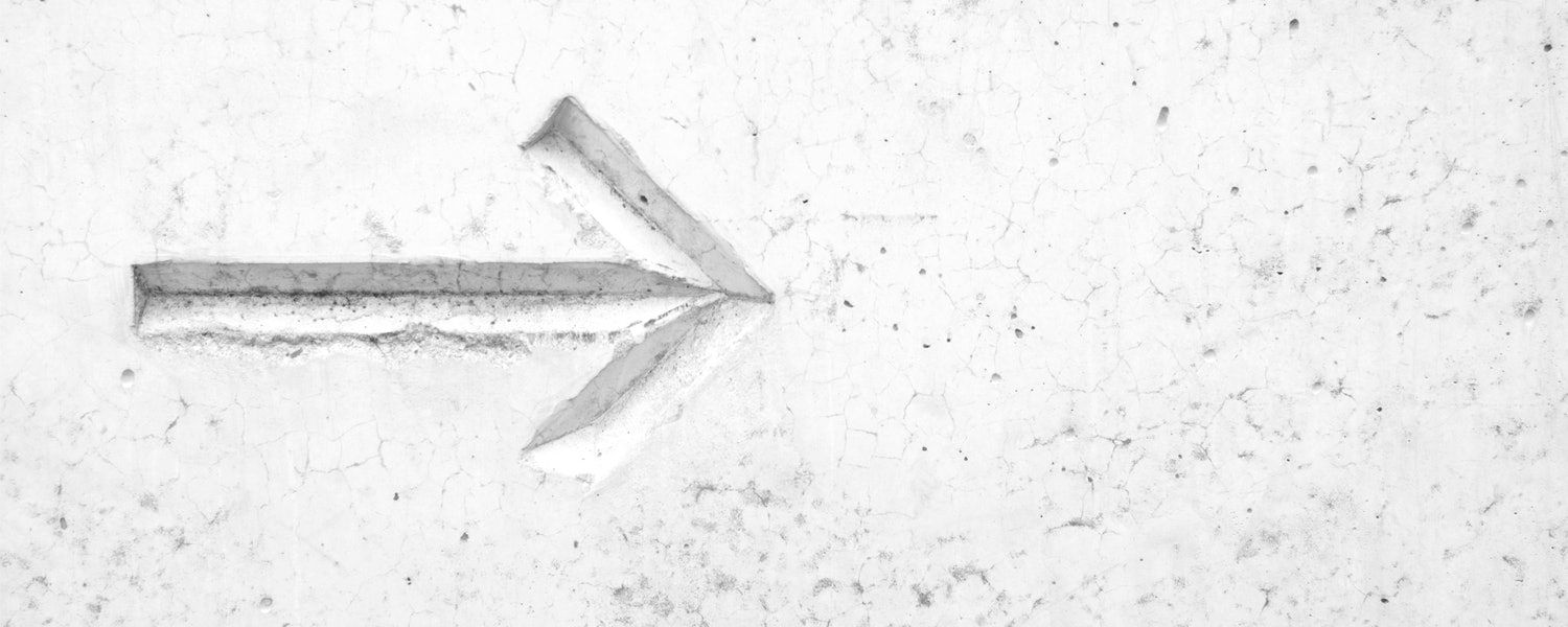 Arrow etched into marble